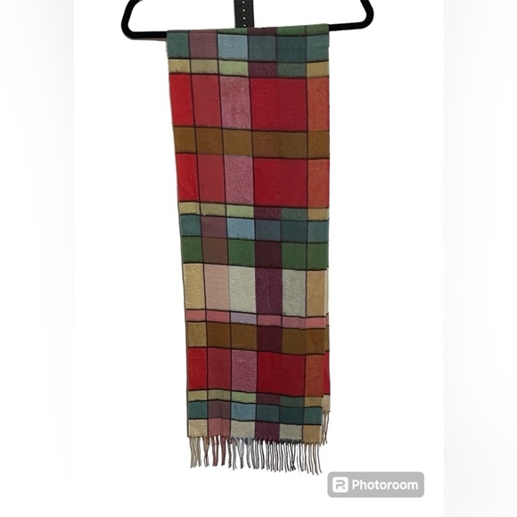 Cashmink V. Fraas Acrylic Checkered Scarf - Picture 1 of 7